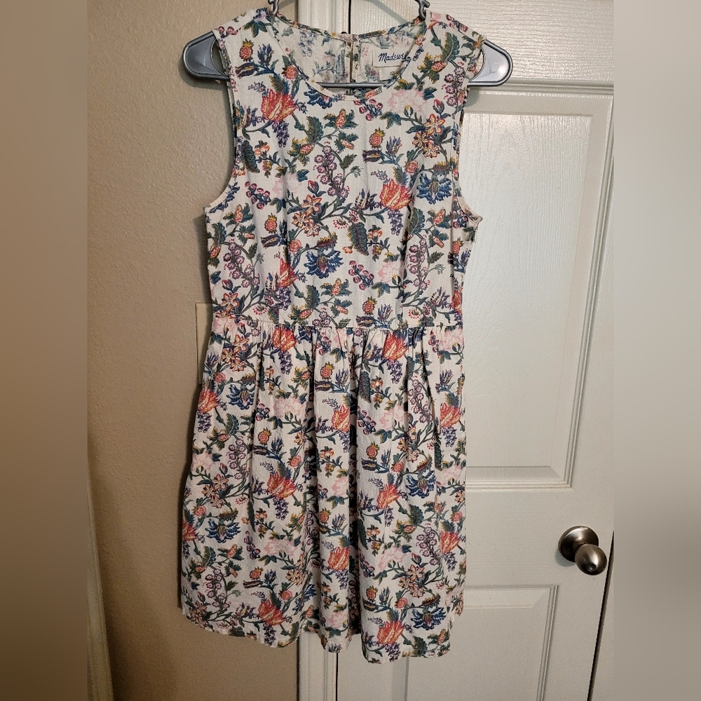 Blue and Pink Pleated A-Line Midi Dress for Casual Wear